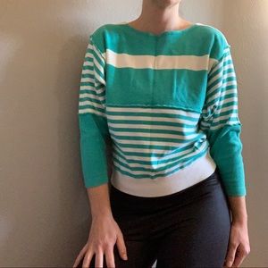 LizSport petites 3/4 sleeve striped top